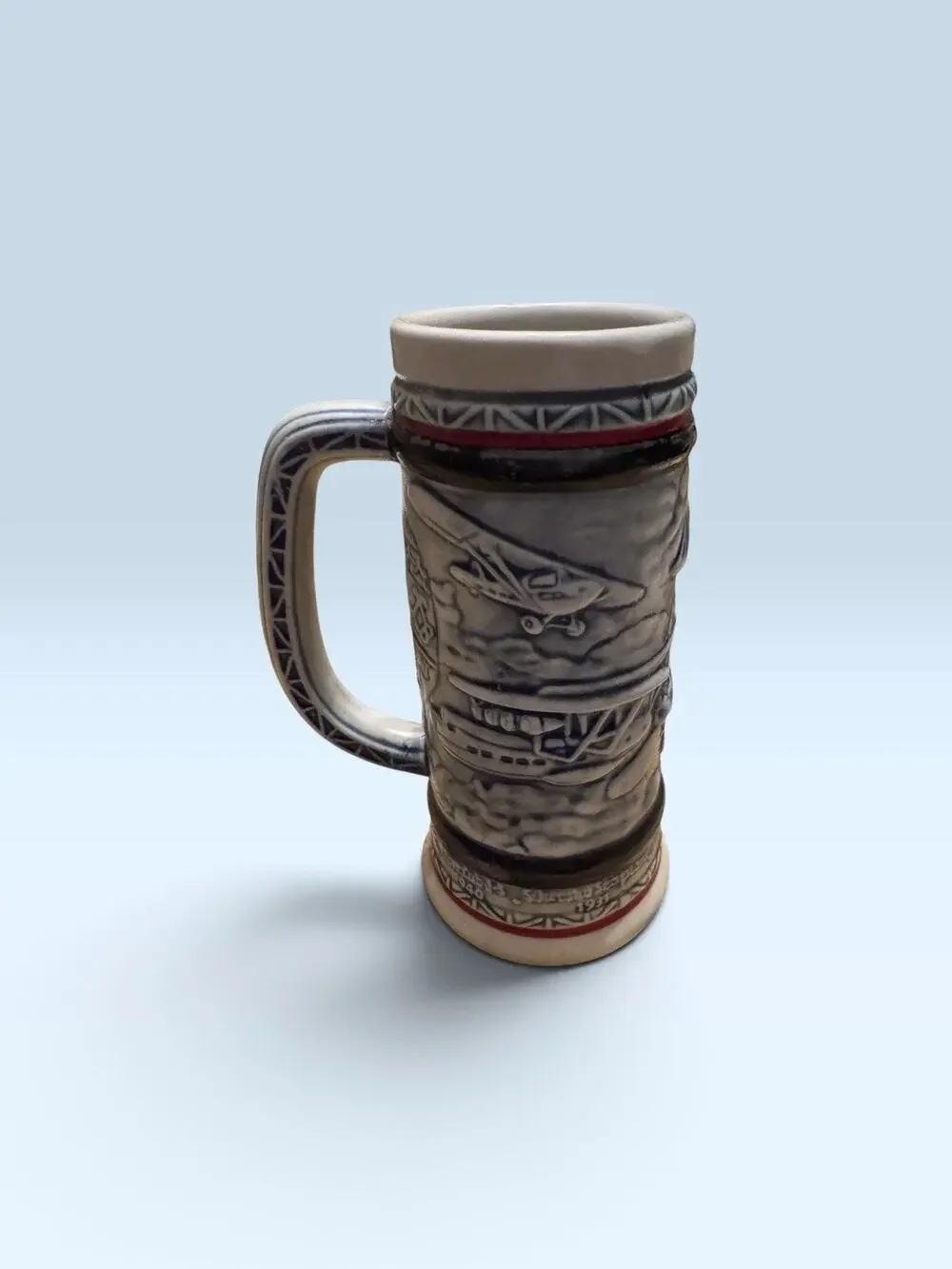 Vintage - Avon Airplane Theme mini Beer Stein Mug handcrafted in Brazil 1982